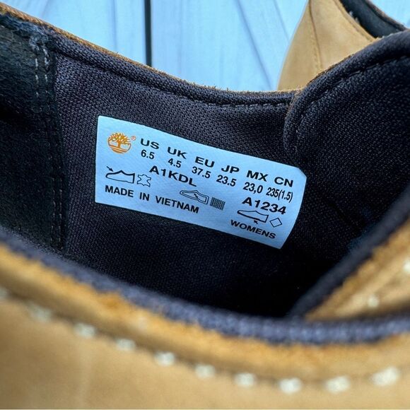 Timberland Camdale Oxford Heeled Booties Wheat Nubuck Suede Size 6.5 - Picture 9 of 10